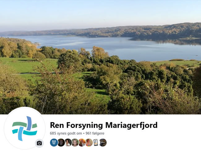 Mariagerfjord med Ren Forsyning Mariagerfjords logo.