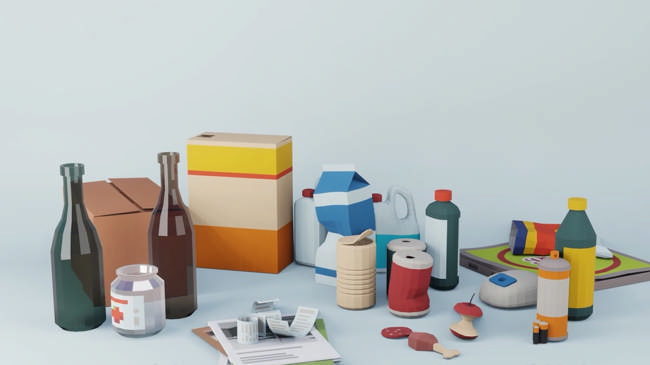 Illustration af de 10 affaldstyper.